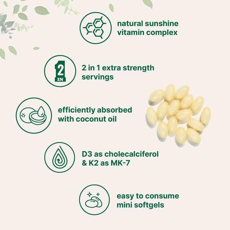 Vitamin D3 K2Vitamin Hot Sale Source Factory D3 K2 Capsules